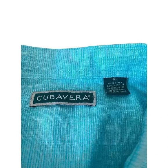 Cubavera Men's Blue Short Sleeve Button Down Casual Shirt Size XL - Picture 5 of 5